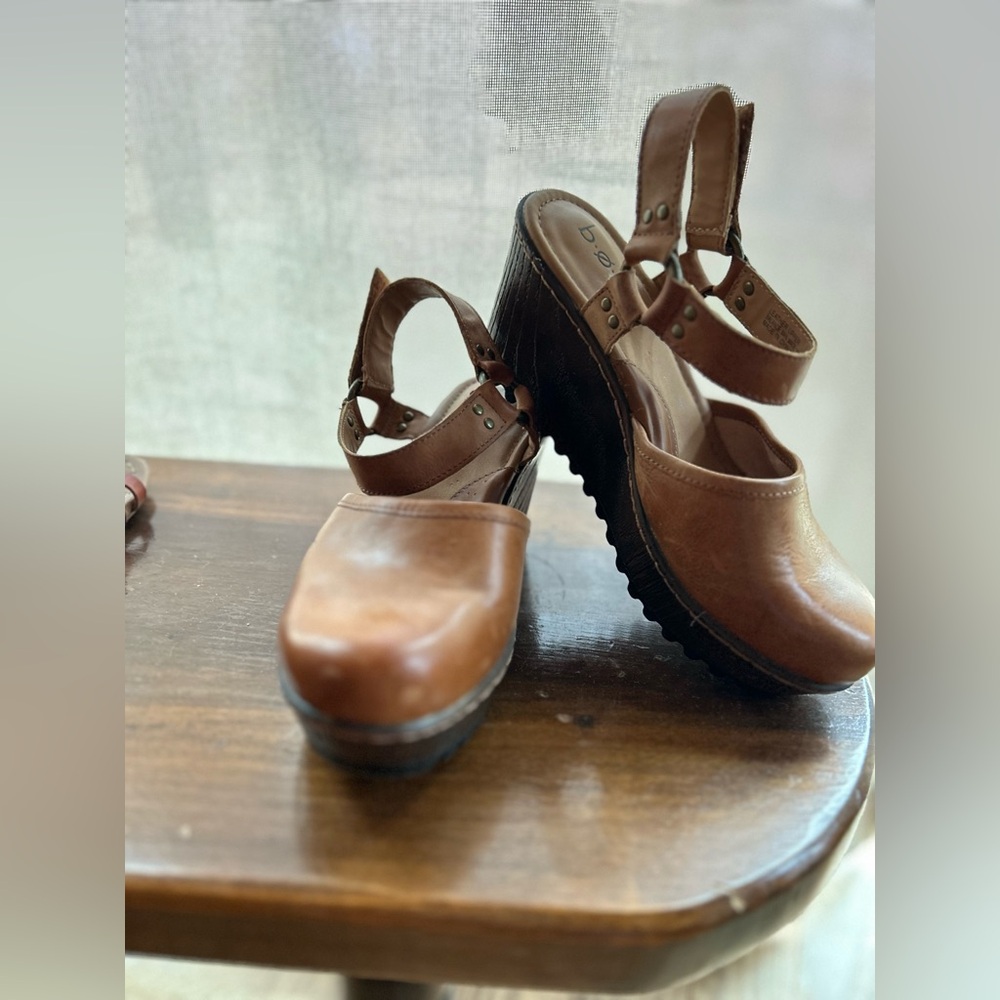 Brown Leather Women's Platform Sandals